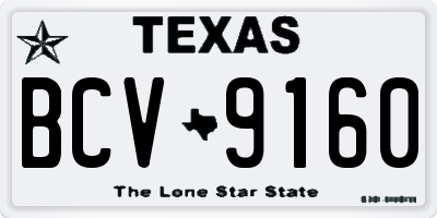 TX license plate BCV9160