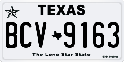 TX license plate BCV9163