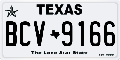 TX license plate BCV9166