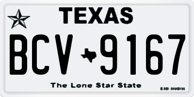 TX license plate BCV9167