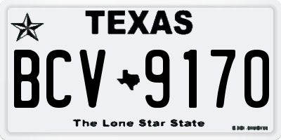 TX license plate BCV9170