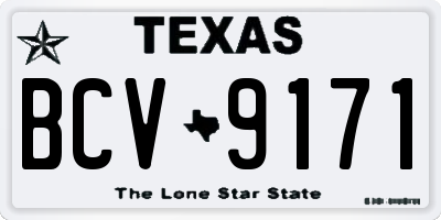 TX license plate BCV9171