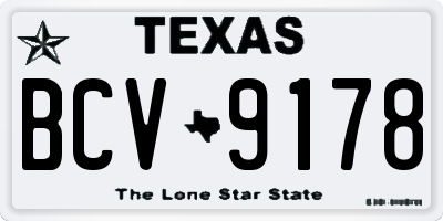 TX license plate BCV9178
