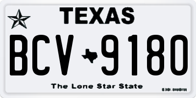 TX license plate BCV9180