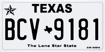 TX license plate BCV9181