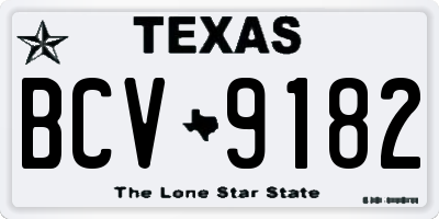 TX license plate BCV9182