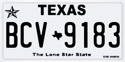 TX license plate BCV9183