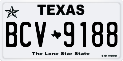 TX license plate BCV9188