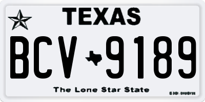 TX license plate BCV9189