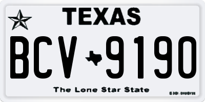 TX license plate BCV9190