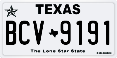 TX license plate BCV9191