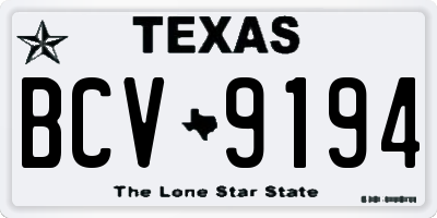 TX license plate BCV9194