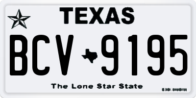 TX license plate BCV9195
