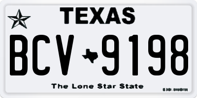 TX license plate BCV9198