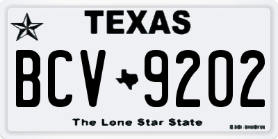TX license plate BCV9202