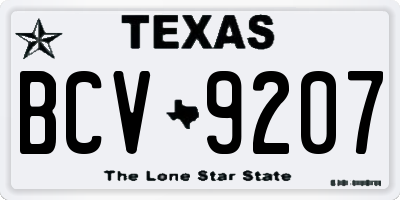 TX license plate BCV9207