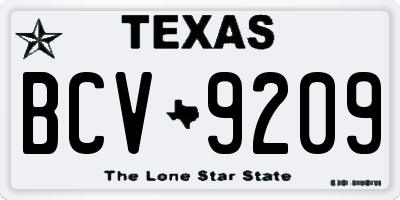 TX license plate BCV9209