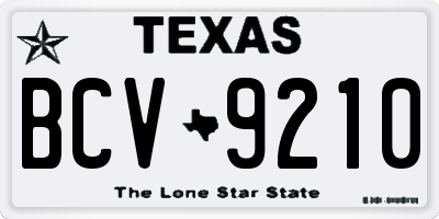 TX license plate BCV9210