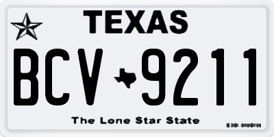 TX license plate BCV9211