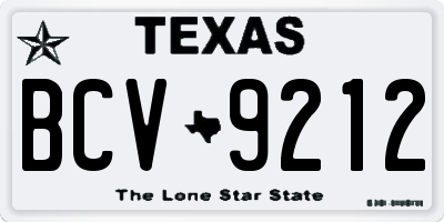 TX license plate BCV9212