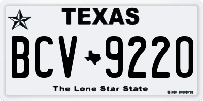 TX license plate BCV9220