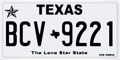 TX license plate BCV9221