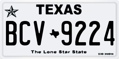 TX license plate BCV9224