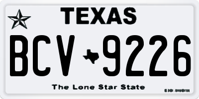 TX license plate BCV9226