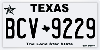 TX license plate BCV9229