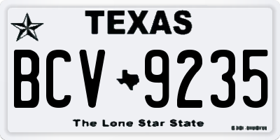 TX license plate BCV9235