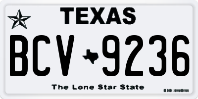 TX license plate BCV9236