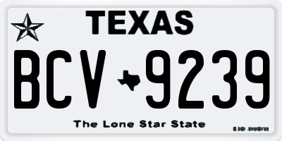TX license plate BCV9239
