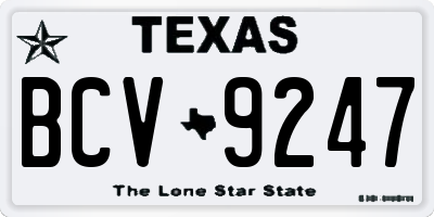 TX license plate BCV9247