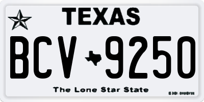 TX license plate BCV9250