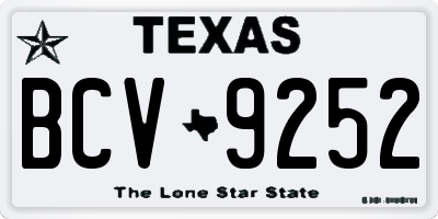TX license plate BCV9252
