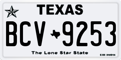 TX license plate BCV9253