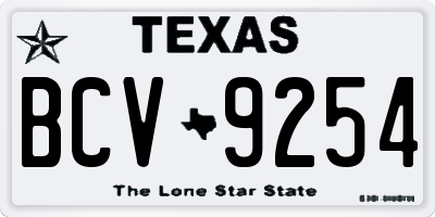 TX license plate BCV9254