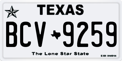 TX license plate BCV9259