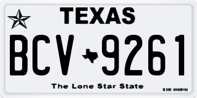 TX license plate BCV9261