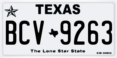TX license plate BCV9263