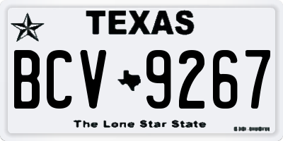 TX license plate BCV9267