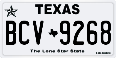 TX license plate BCV9268