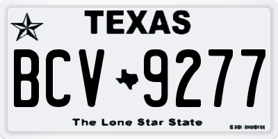TX license plate BCV9277