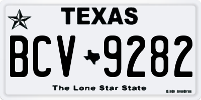 TX license plate BCV9282