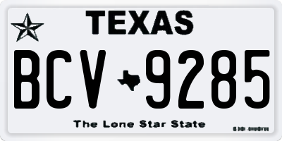 TX license plate BCV9285