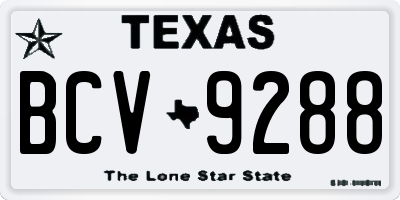 TX license plate BCV9288