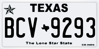 TX license plate BCV9293