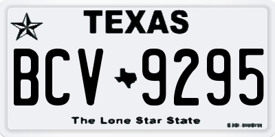 TX license plate BCV9295