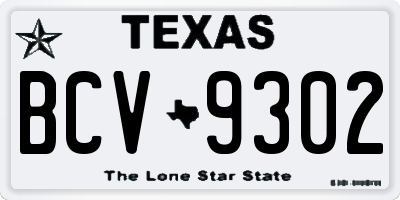 TX license plate BCV9302