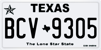 TX license plate BCV9305